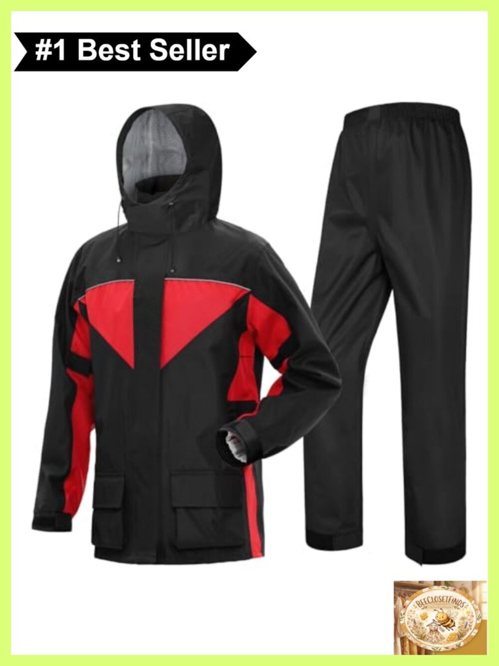 Waterproof Motorcycle Rain Suit Reflective Strip Windproof Raingear